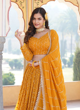 Semi-occasional Lehenga Choli in Yellow